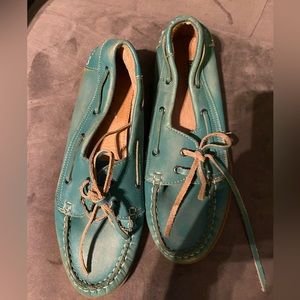Bed Stü Turquoise Boat Shoes - size 9